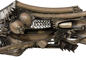 Brutalist Patinated Metal Abstract Sculpture by Frans de Boer Lichtveld, 1964